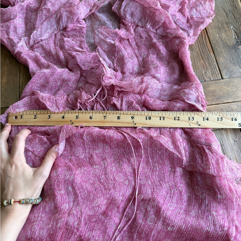 Doen Antoinette Dress in Carnation Garden Bloom - XS, 100% Silk - Picture 9 of 11